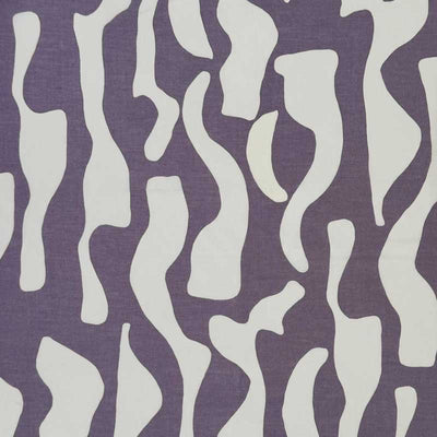 Bomuldsvoile med abstrakt mønster, lys lilla - KreStoffer