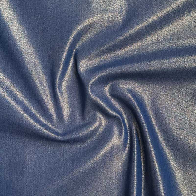 Coatet denim med folie print, mørkeblå - KreStoffer