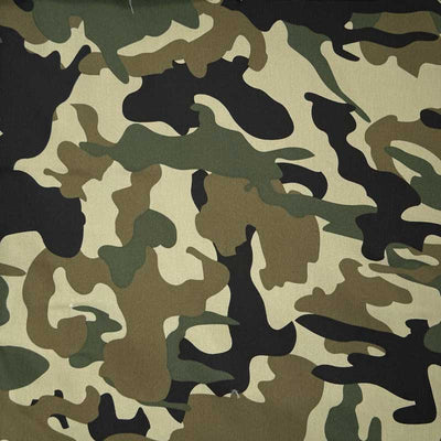 Denim med camouflage print, grøn - KreStoffer