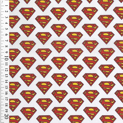 Fast digital bomuld med Superman logo - KreStoffer