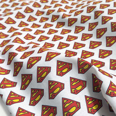 Fast digital bomuld med Superman logo - KreStoffer