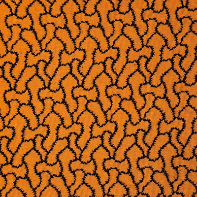 Jacquard strik med flettemønster, orange - KreStoffer