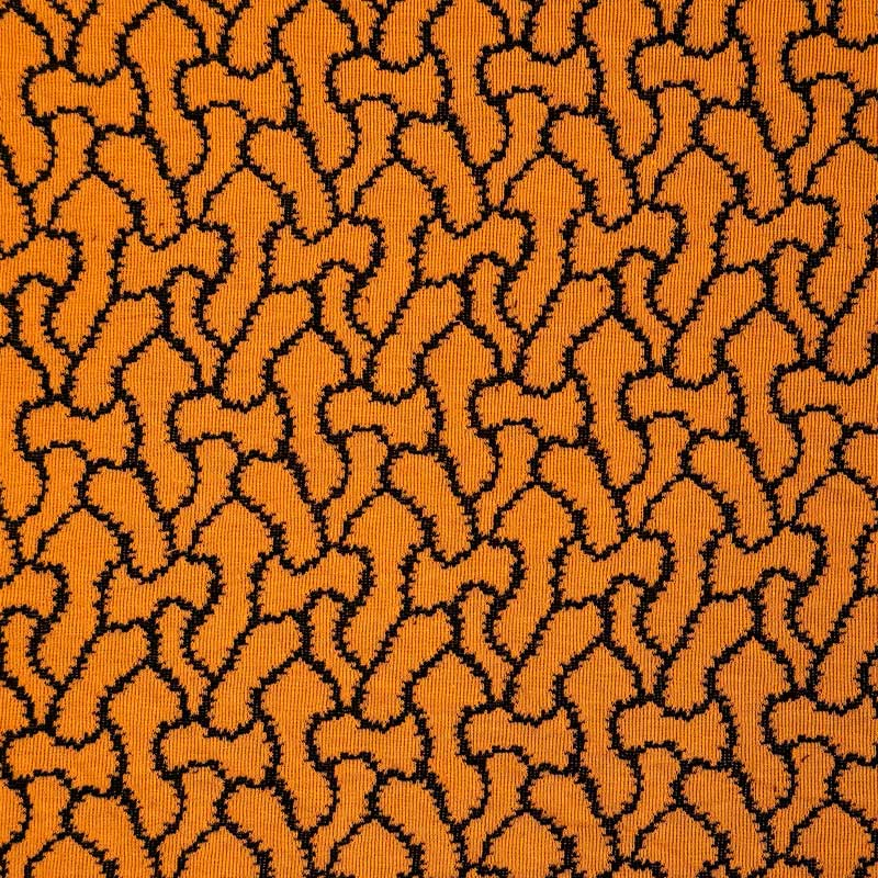 Jacquard strik med flettemønster, orange - KreStoffer