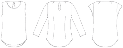 Line2Line B1236 Bluse med slids i nakken - KreStoffer