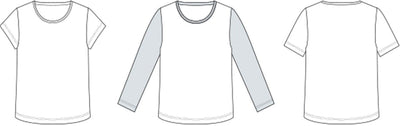Line2Line C507 T-shirt med langt eller kort ærme, børn - KreStoffer