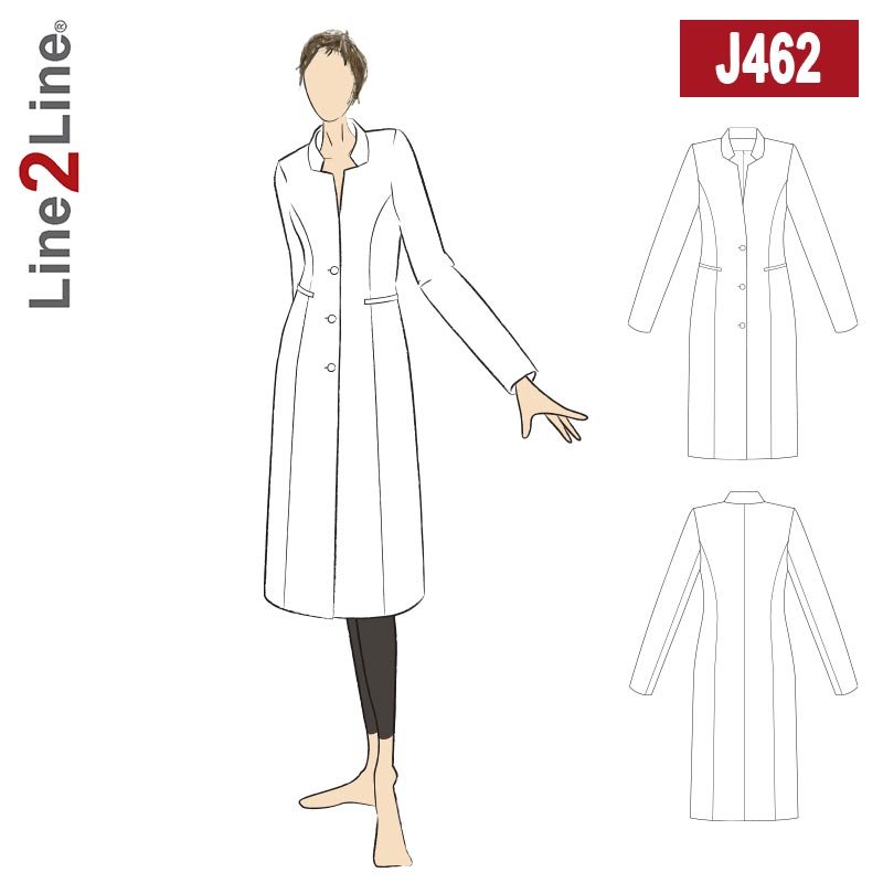 Line2Line J462 Frakke med stående revers - KreStoffer