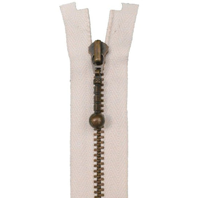 YKK kuglelynlås 20-75 cm, råhvid - KreStoffer