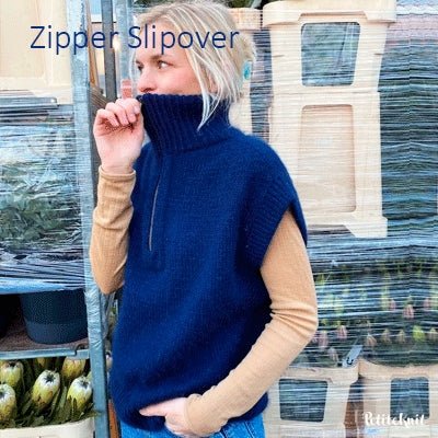 Zipper Slipover fra PetiteKnit (Opskrift i fysisk papirudgave) - KreStoffer