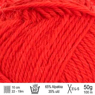 Alpakka uld garn fra Sandnes Garn farve Scarlet red