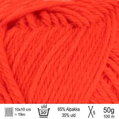 Alpakka uld garn fra Sandnes Garn farve Krydret orange
