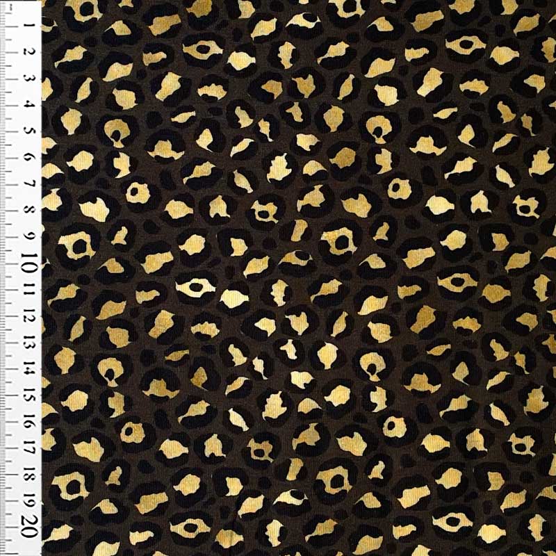 Bambus jersey med dyreprint, leopard - KreStoffer