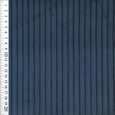 Bredriflet fløjl 9 mm, mørkeblå - KreStoffer