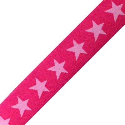 Elastik med stjerner, pink og rosa - KreStoffer
