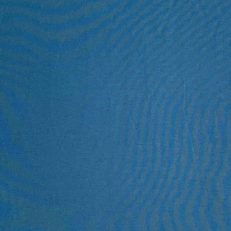 Ensfarvet bomuldsjersey, denimblå - KreStoffer