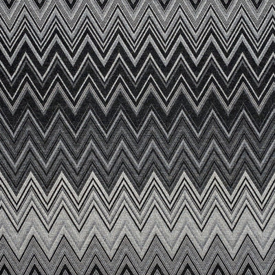 Jacquard strik med zig zag mønster, sort - KreStoffer