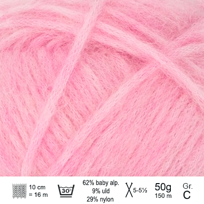 KOS garn fra Sandnes Garn farve Lys shocking pink KOS4614 - KreStoffer
