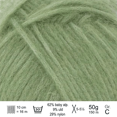KOS garn fra Sandnes Garn farve Lys olivengrøn KOS9052 - KreStoffer