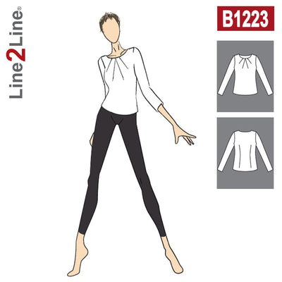 Line2Line B1223 Bluse med læg - KreStoffer
