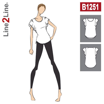 Line2Line B1251 Bluse med flæseærmer - KreStoffer