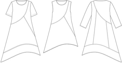 Line2Line B1269 Asymmetrisk tunika med skrå skæringer - KreStoffer