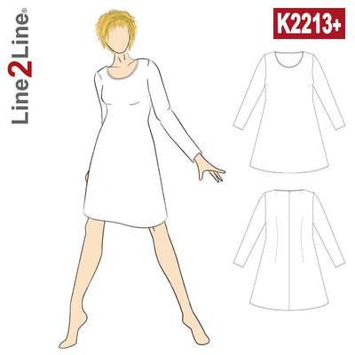 Line2Line K2213 Kjole med vidde, fast PLUS - KreStoffer