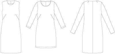 Line2Line K2230 Kjole med skrå brystindsnit - KreStoffer