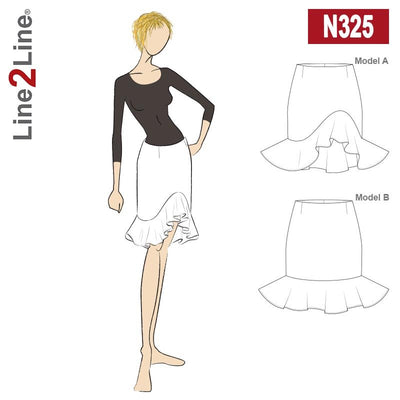 Line2Line N325 Nederdel med volant og belægning - KreStoffer
