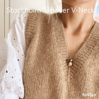Stockholm Slipover V-neck fra PetiteKnit (Opskrift i fysisk papirudgave) - KreStoffer