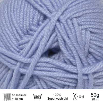 Extrafine merino 90 garn fra Hjertegarn Lys blå