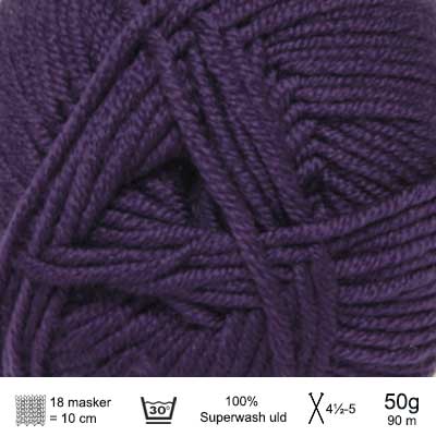 Extrafine merino 90 garn fra Hjertegarn Blålilla