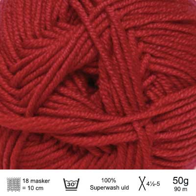 Extrafine merino 90 garn fra Hjertegarn Rød