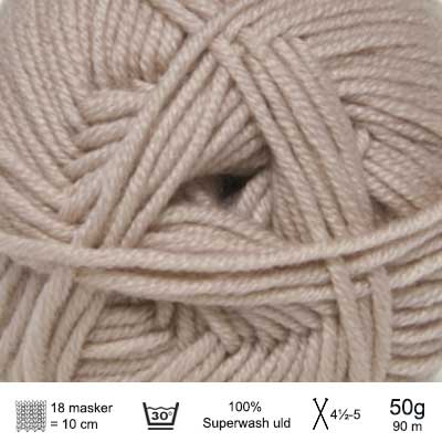 Extrafine merino 90 garn fra Hjertegarn farve 282 Beige