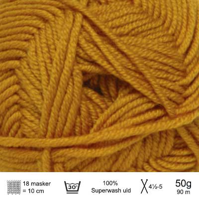 Extrafine merino 90 garn fra Hjertegarn Karrygul