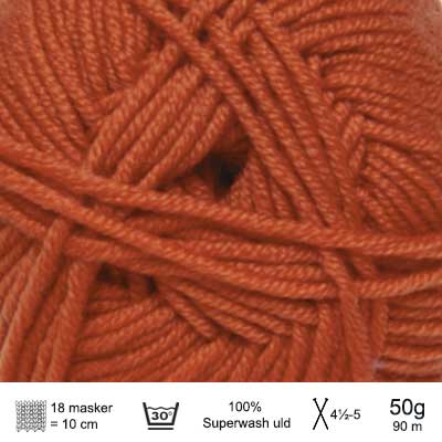 Extrafine merino 90 garn fra Hjertegarn Rødorange