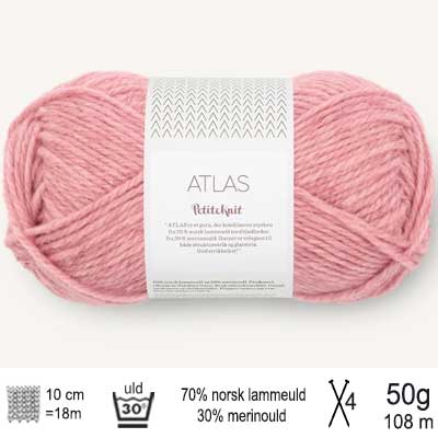 Atlas Garn farve 4523 Rosewater melange PetiteKnit
