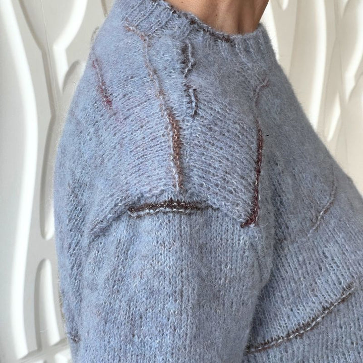 Basisbluse med vrangstriber i Nellie garn