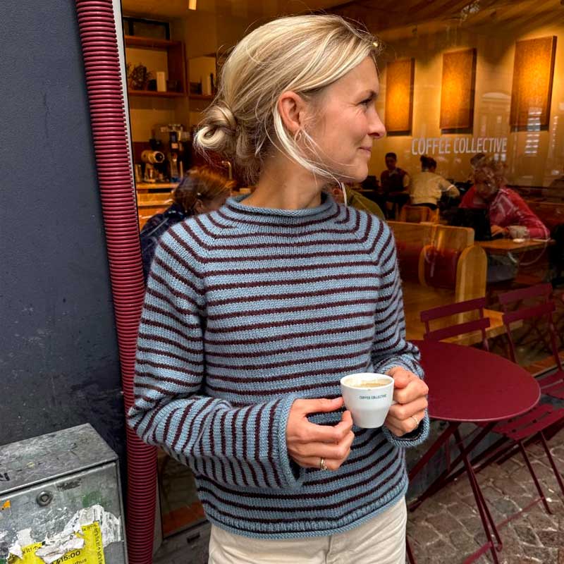 Strikkekit Frankie Sweater fra PetiteKnit i Peer Gynt
