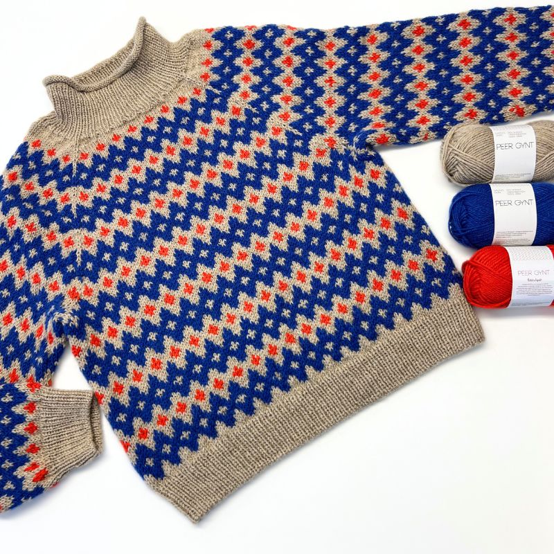 Strikkekit Inge Sweater fra Le knit i Peer Gynt