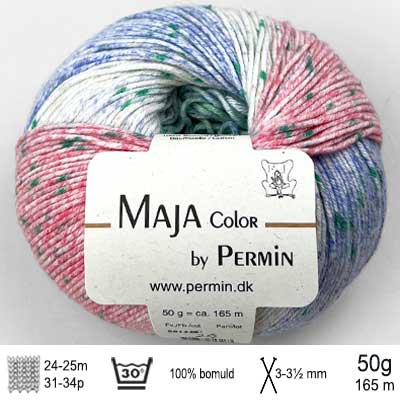 Maja Color garn fra Permin Grøn, blå og pink