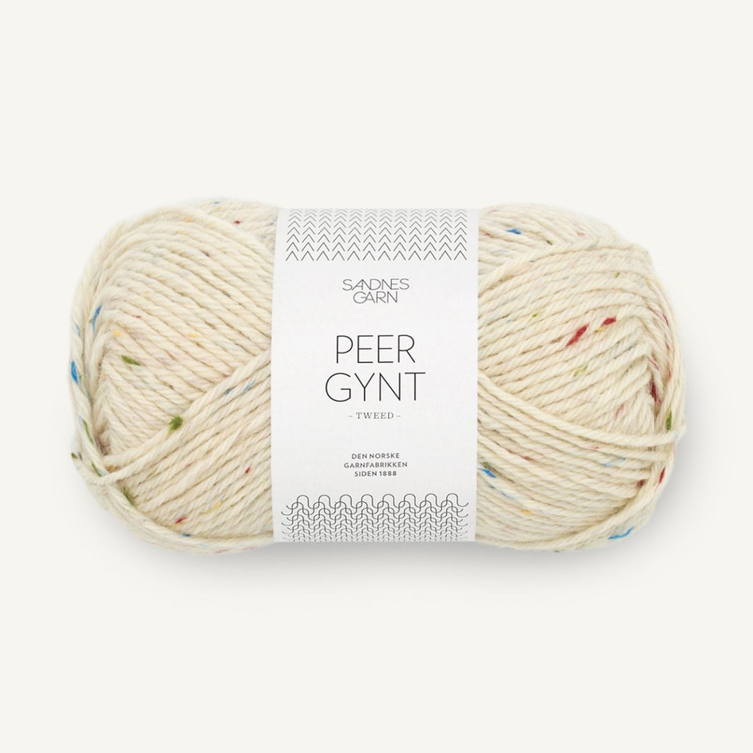 Peer Gynt garn fra Sandnes Garn Natur med tutti frutti tweed