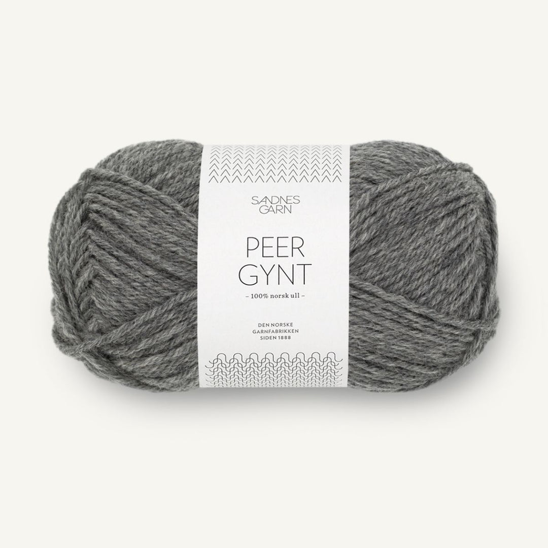 Peer Gynt garn fra Sandnes Garn Mørk gråmeleret