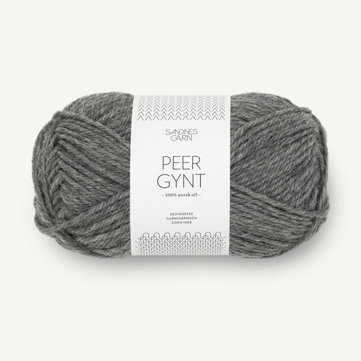 Peer Gynt garn fra Sandnes Garn Mørk gråmeleret
