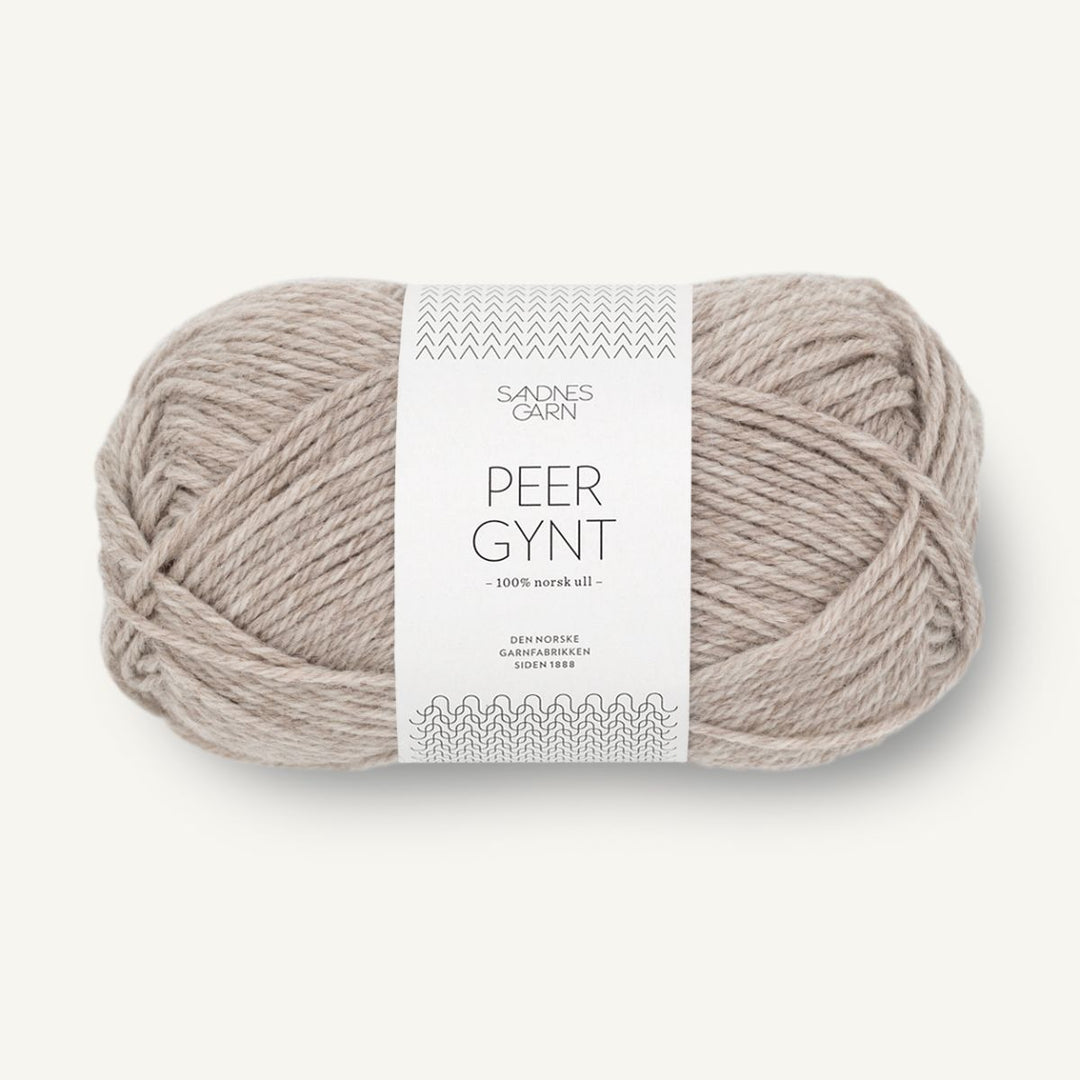 Peer Gynt garn fra Sandnes Garn Grå beige meleret