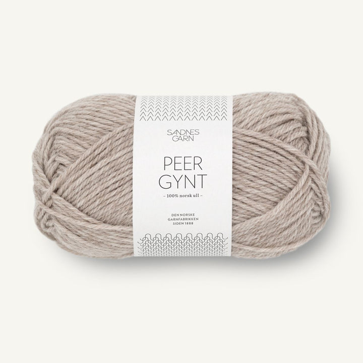 Peer Gynt garn fra Sandnes Garn Grå beige meleret