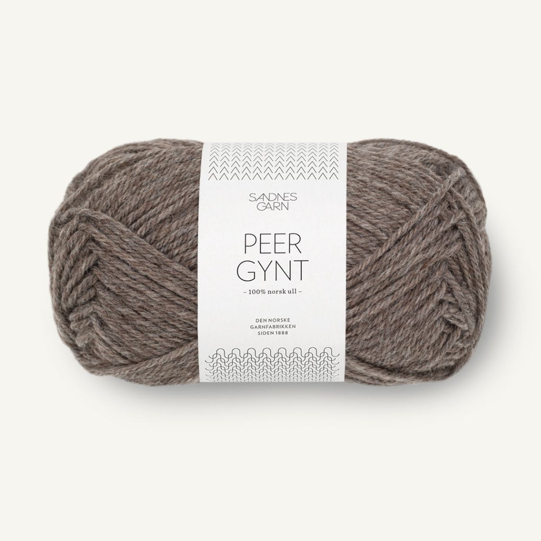 Peer Gynt garn fra Sandnes Garn Mellembrun meleret