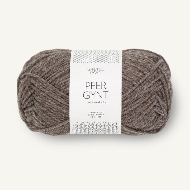 Peer Gynt garn fra Sandnes Garn Mellembrun meleret