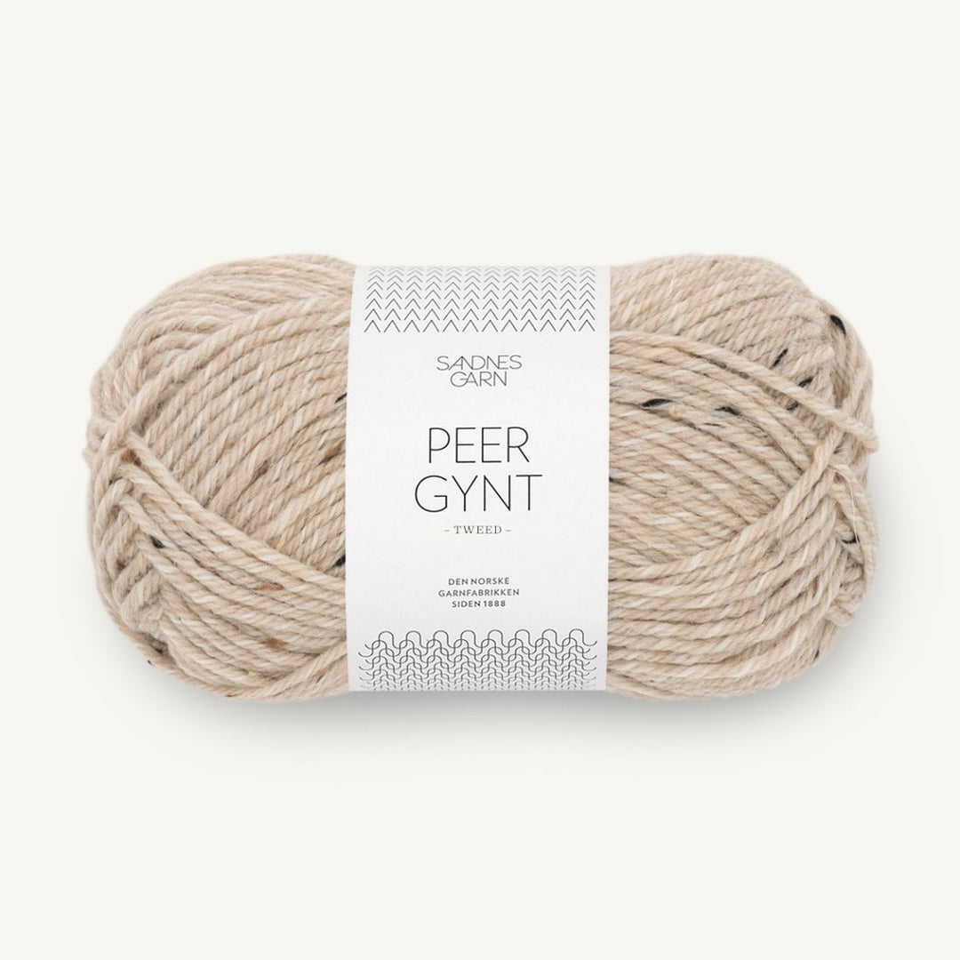 Peer Gynt garn fra Sandnes Garn Beigemeleret natur tweed