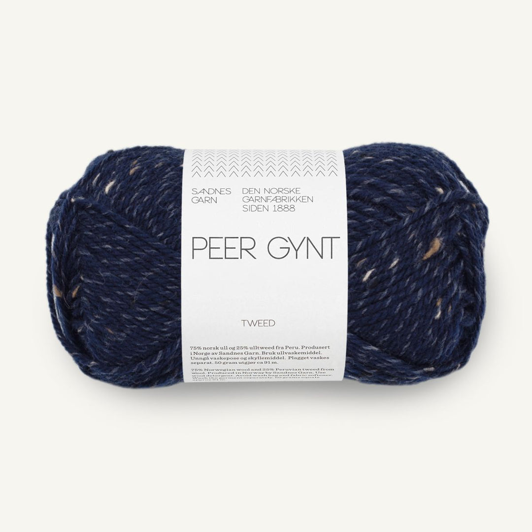 Peer Gynt garn fra Sandnes Garn Marineblå med natur tweed