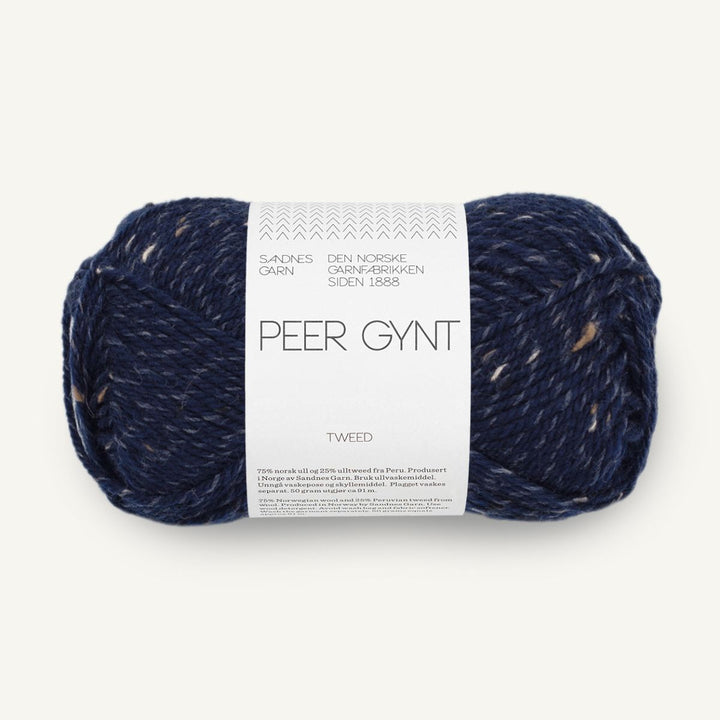 Peer Gynt garn fra Sandnes Garn Marineblå med natur tweed