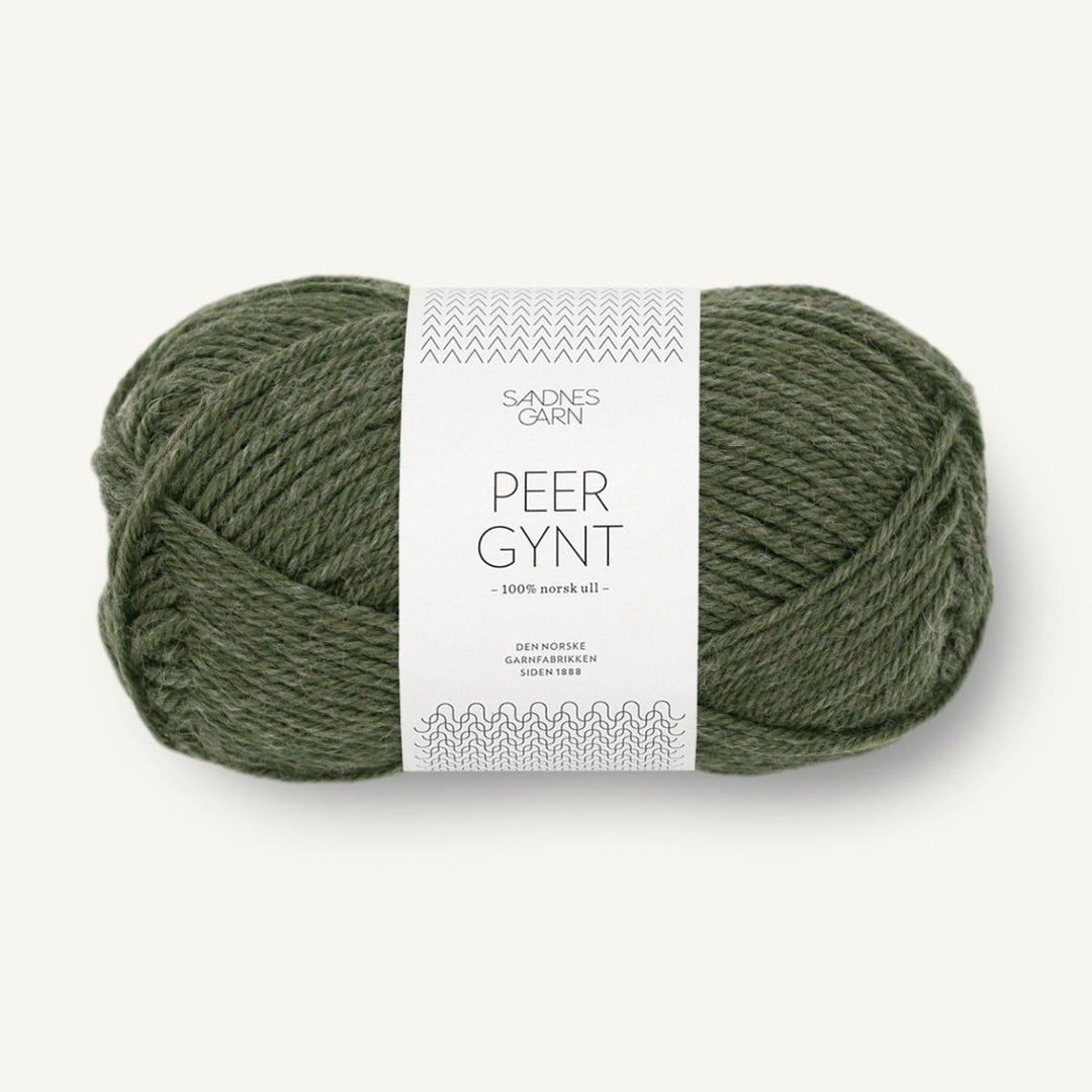Peer Gynt garn fra Sandnes Garn Mørk grønmeleret